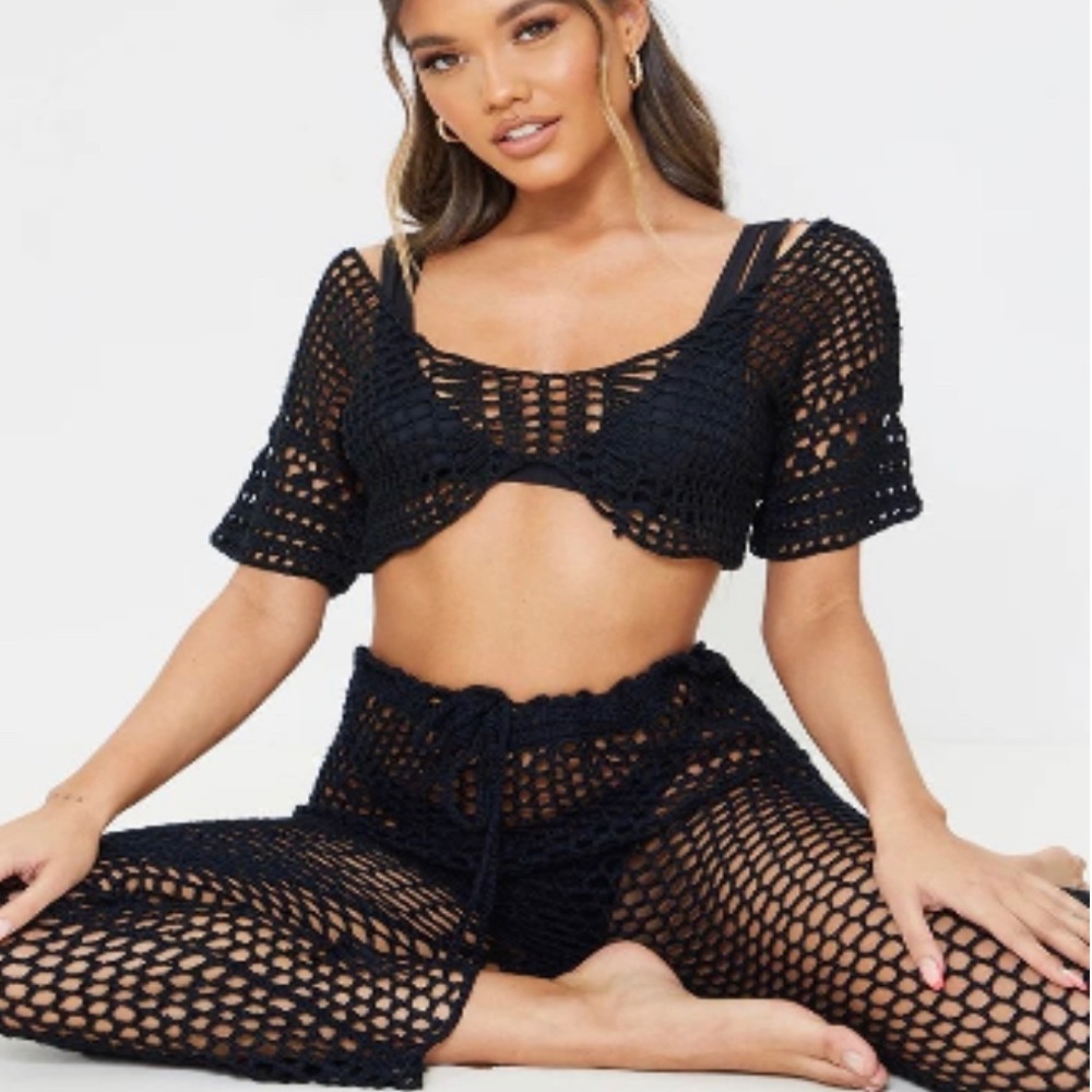 Pretty a little Thing Crochet Beach Two Piece Outfit